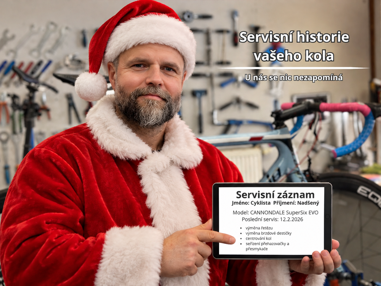 Santova vánoční servisní historie kola
